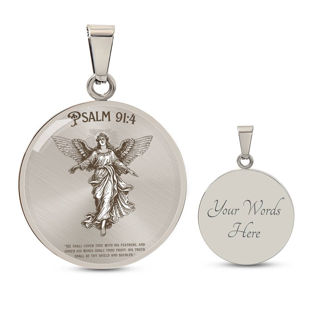 Psalm 91:4 Circle Necklace