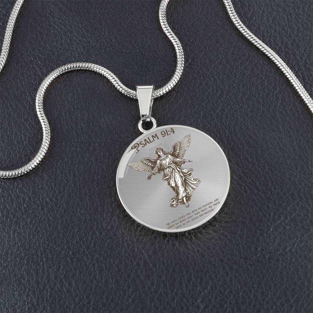 Psalm 91:4 Circle Necklace