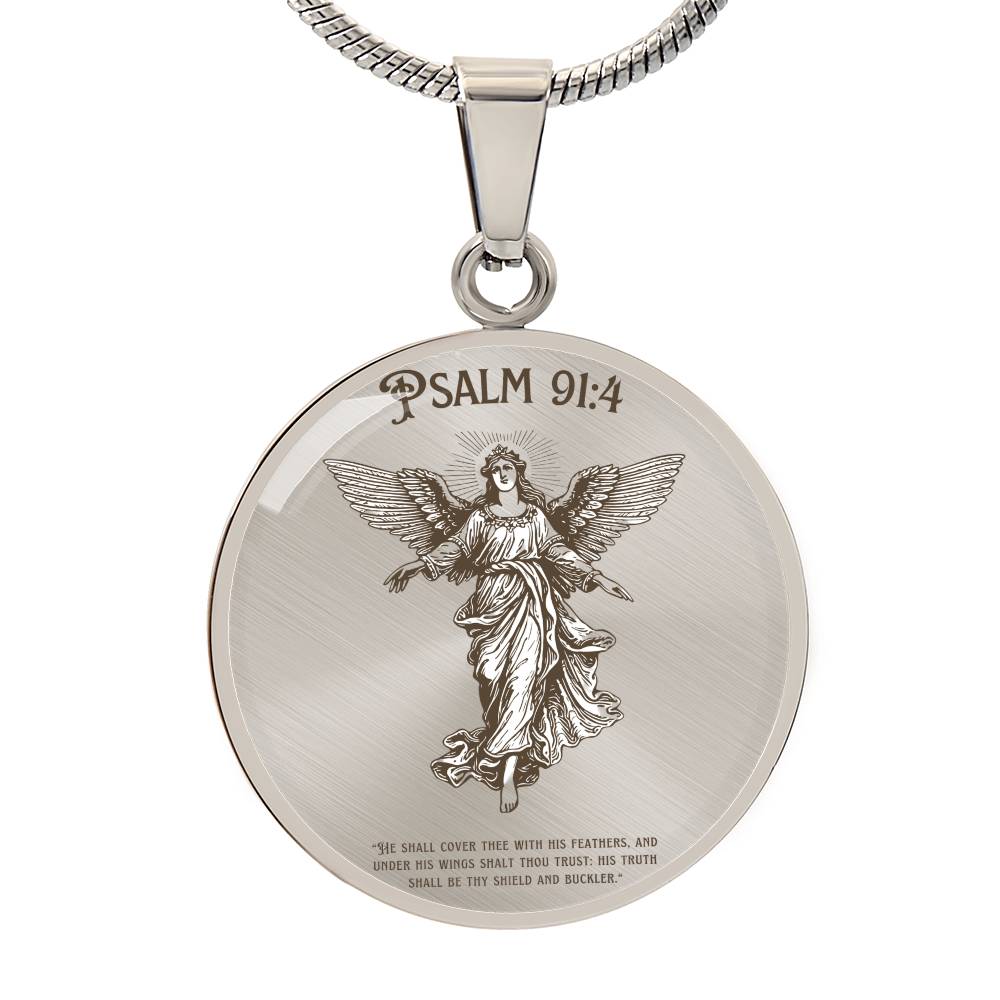 Psalm 91:4 Circle Necklace
