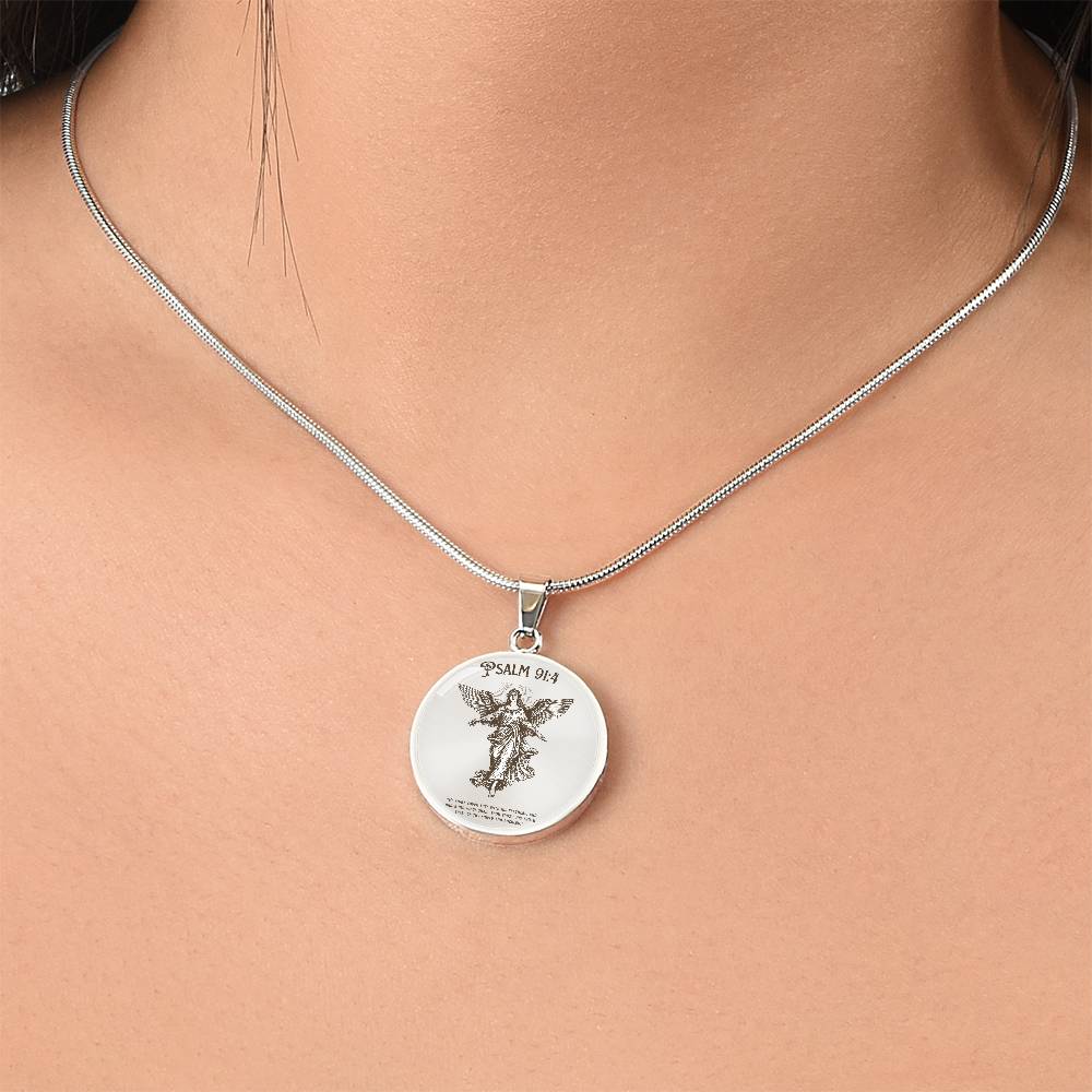 Psalm 91:4 Circle Necklace