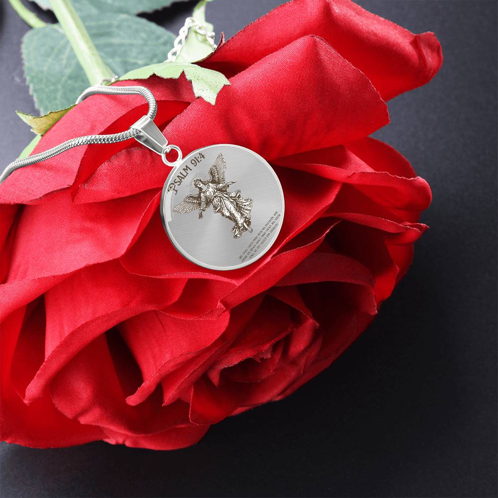 Psalm 91:4 Circle Necklace