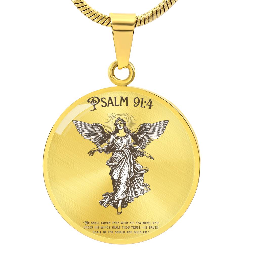 Psalm 91:4 Circle Necklace