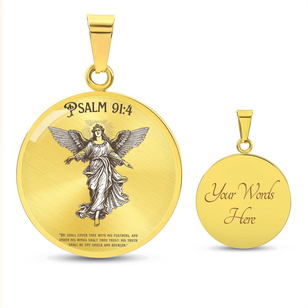 Psalm 91:4 Circle Necklace