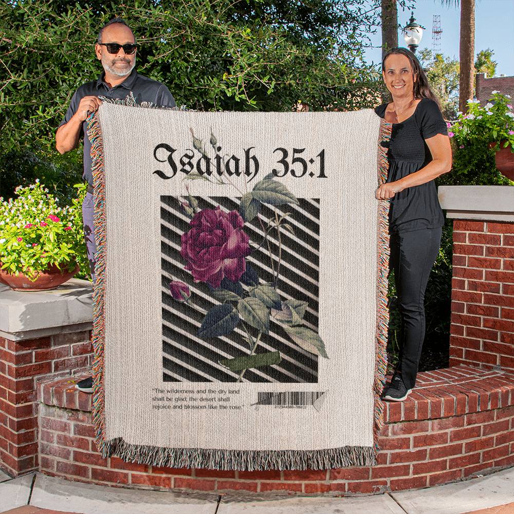 Isaiah 35:1 Woven Blanket