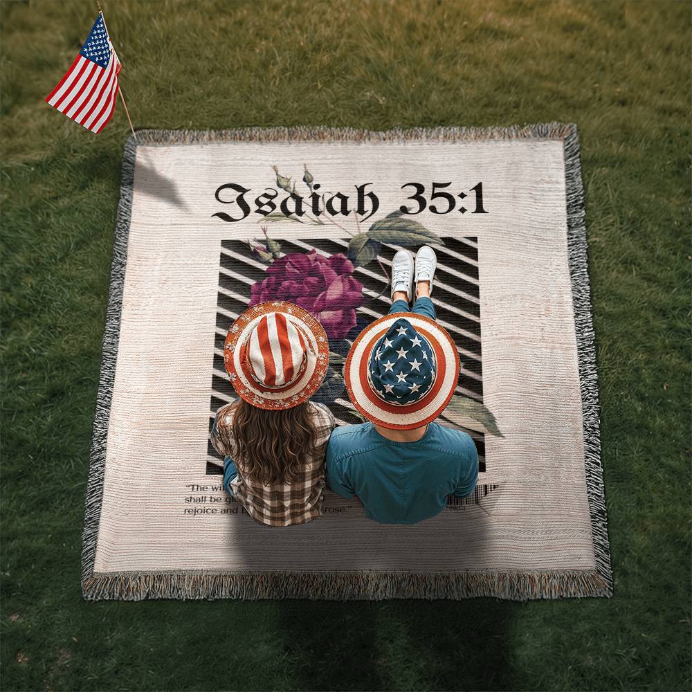 Isaiah 35:1 Woven Blanket
