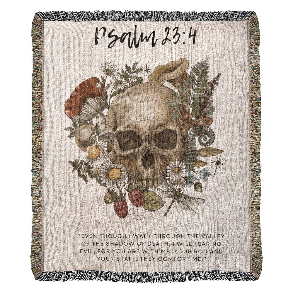 Psalm 23:4 Woven Blanket