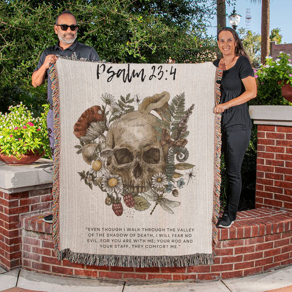 Psalm 23:4 Woven Blanket