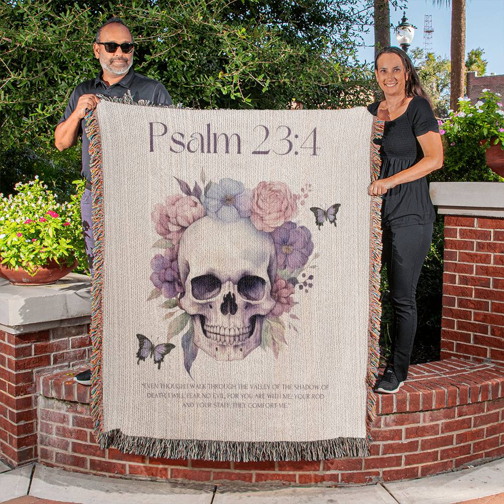 Psalm 23:4 Woven Blanket