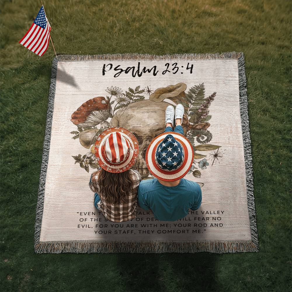 Psalm 23:4 Woven Blanket