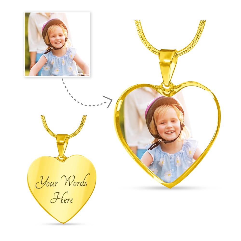 Customized/Personalized Engraved Heart Necklace