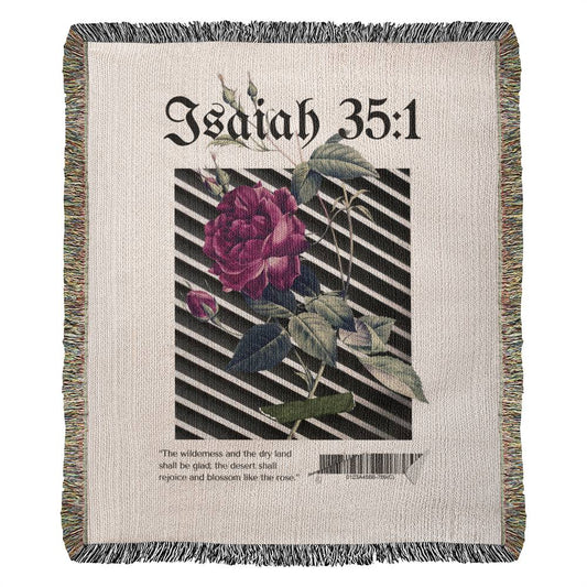 Isaiah 35:1 Woven Blanket