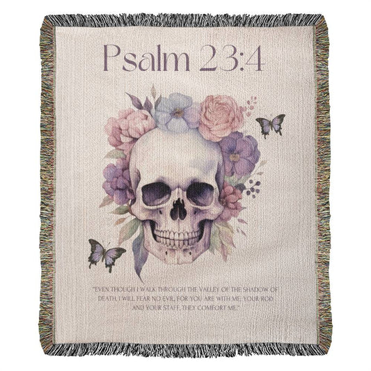 Psalm 23:4 Woven Blanket