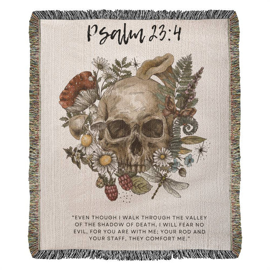 Psalm 23:4 Woven Blanket